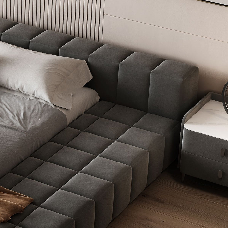 Block Modular Upholstered Bed