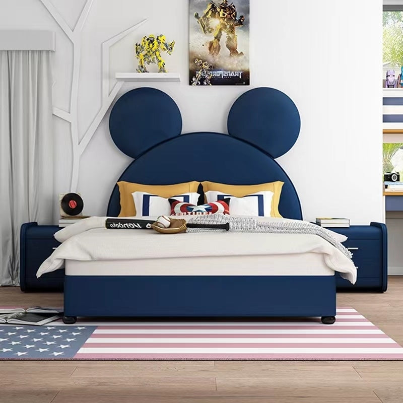 Classic Mouse-Ear Leather Kids Bed