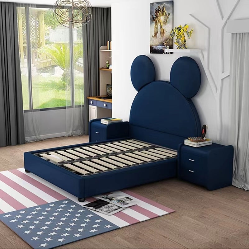 Classic Mouse-Ear Leather Kids Bed
