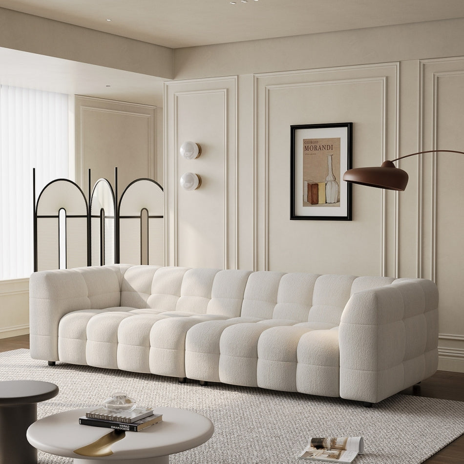 Cloud Grid Chenille Upholstered Sofa