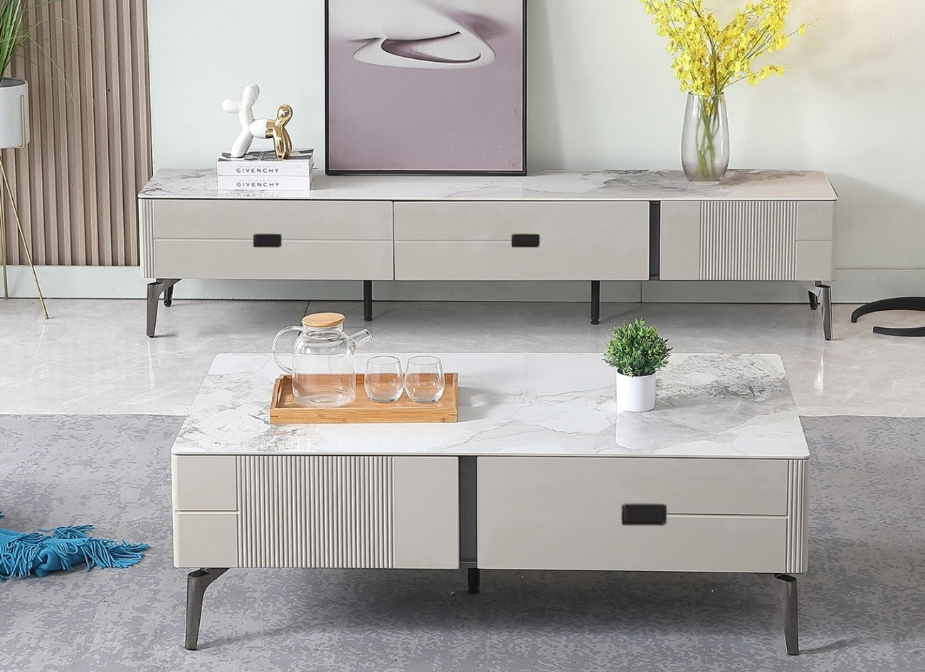 Glossy Slate Coffee Table