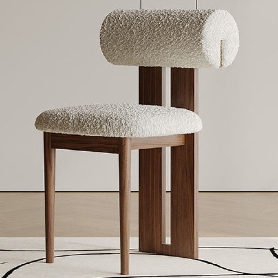 Yun Beibei Faux Wool Padded Dining Chair