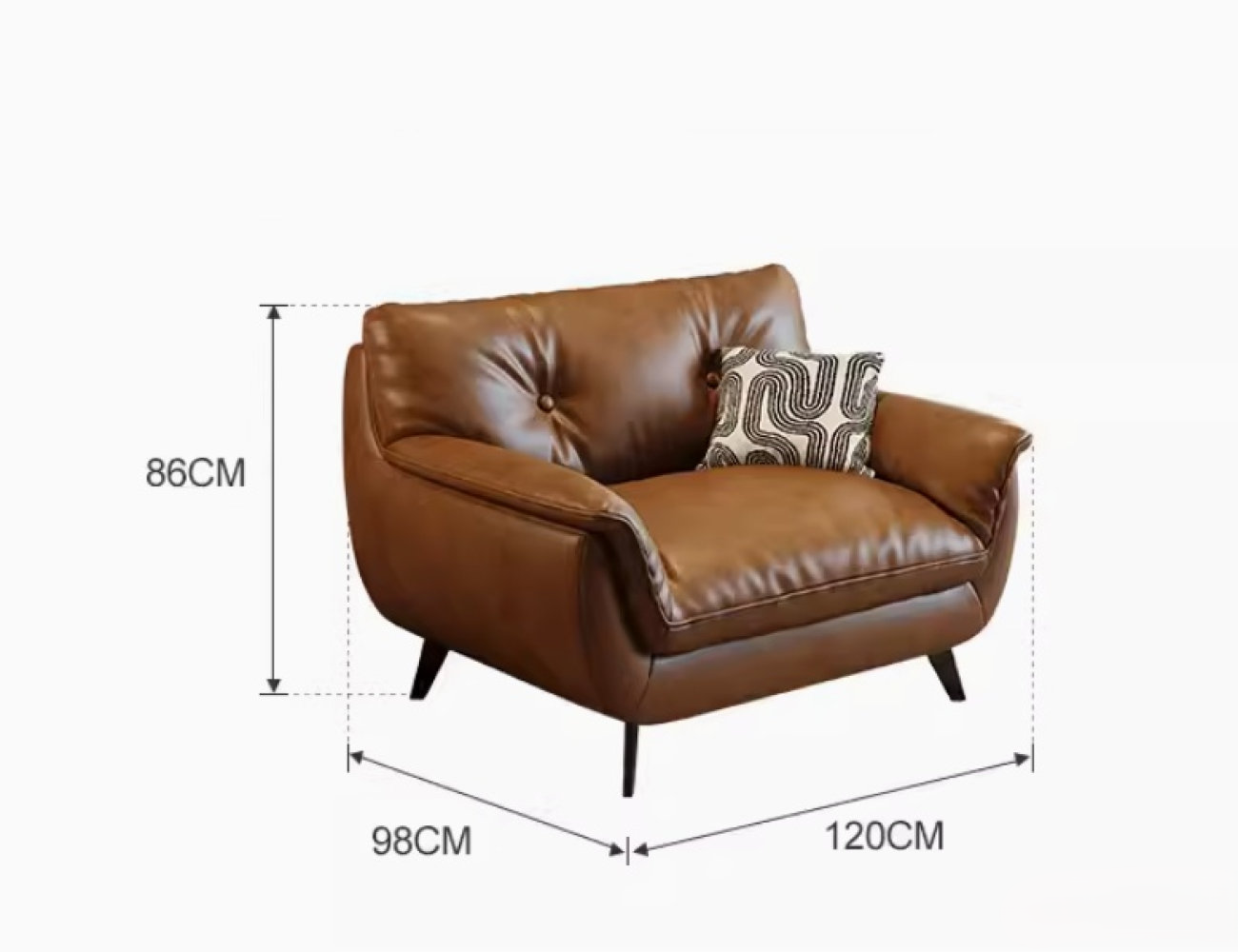 Gloss Leather Modular Sofa Set with Ottoman