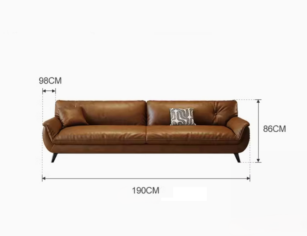 Gloss Leather Modular Sofa Set with Ottoman