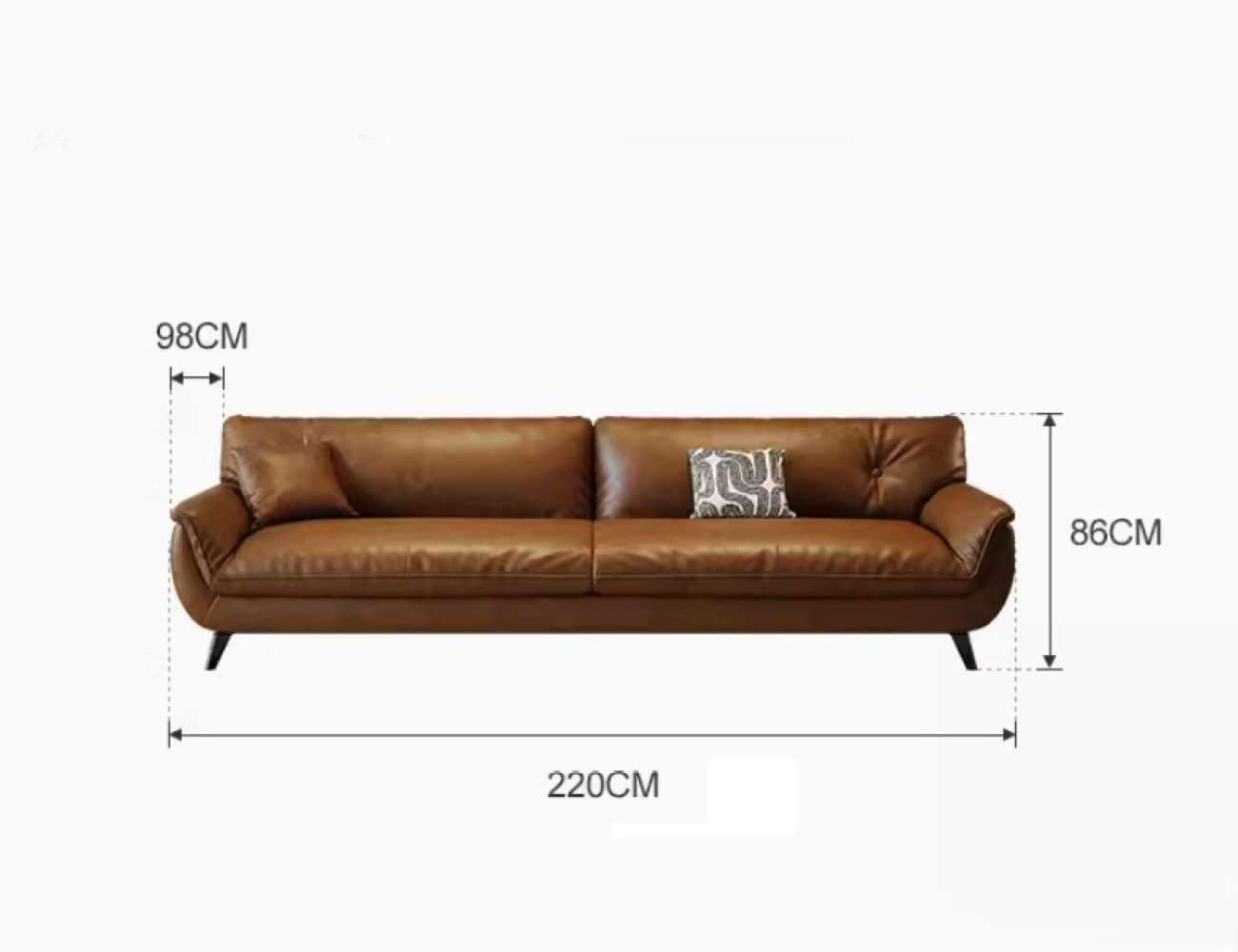 Gloss Leather Modular Sofa Set with Ottoman