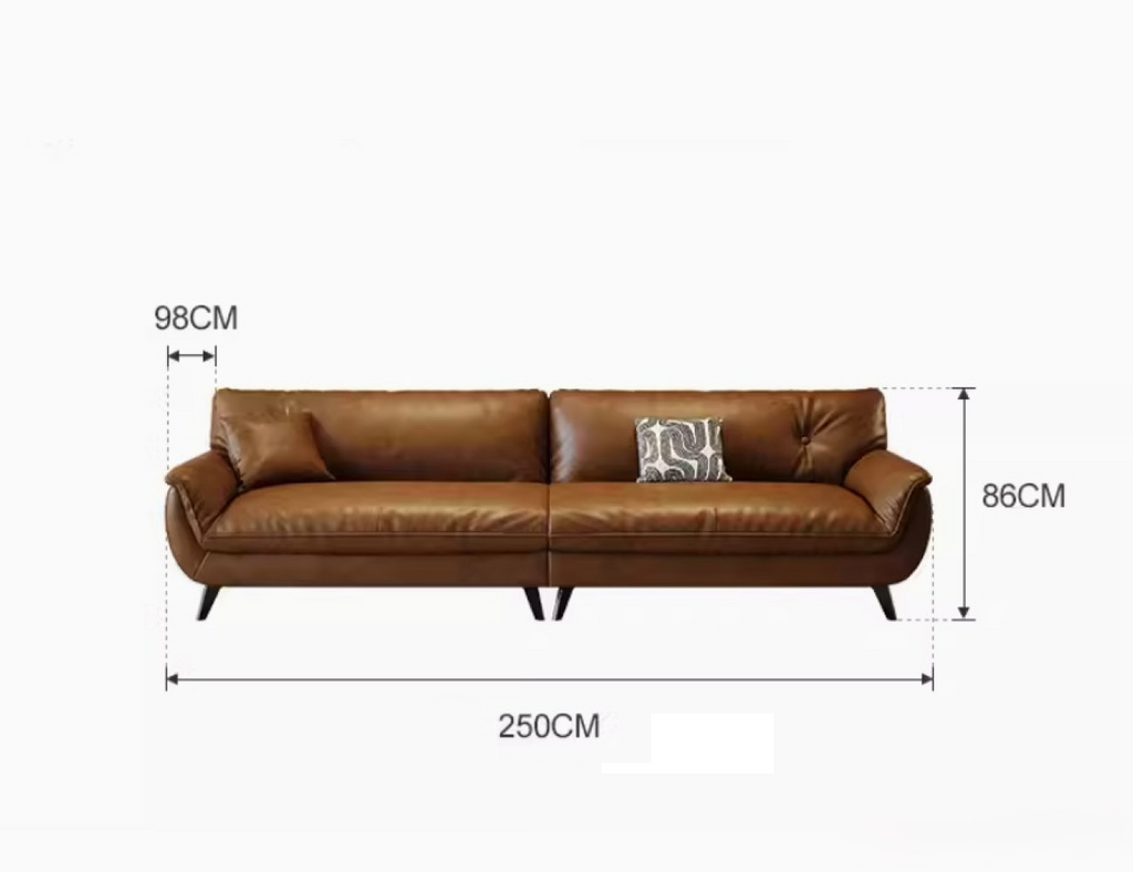 Gloss Leather Modular Sofa Set with Ottoman