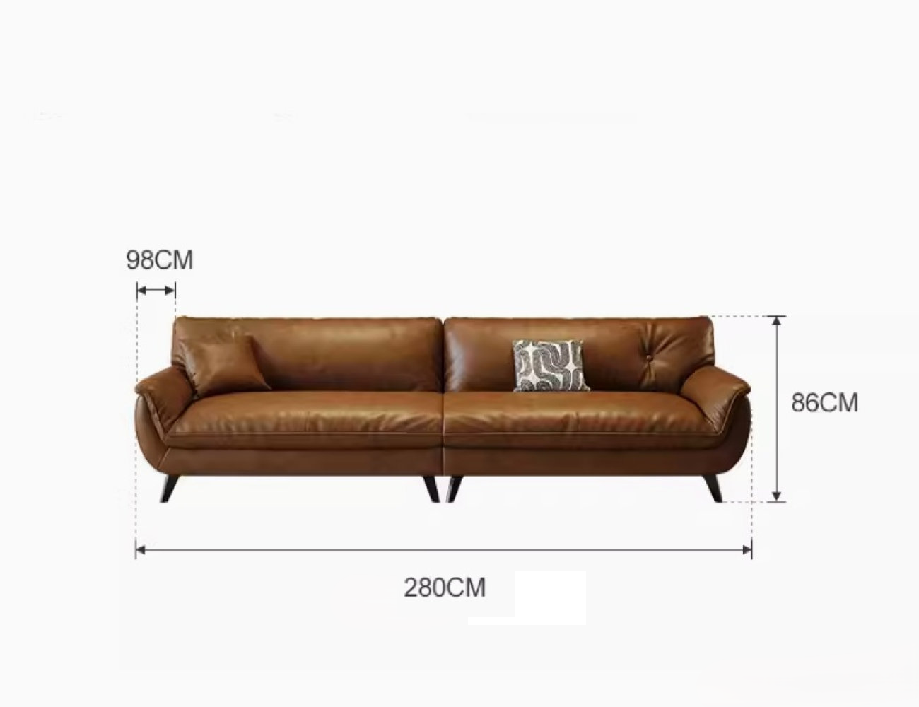 Gloss Leather Modular Sofa Set with Ottoman