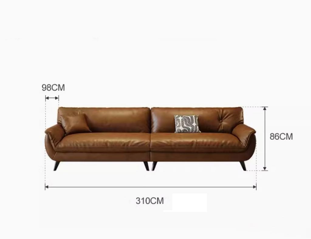 Gloss Leather Modular Sofa Set with Ottoman