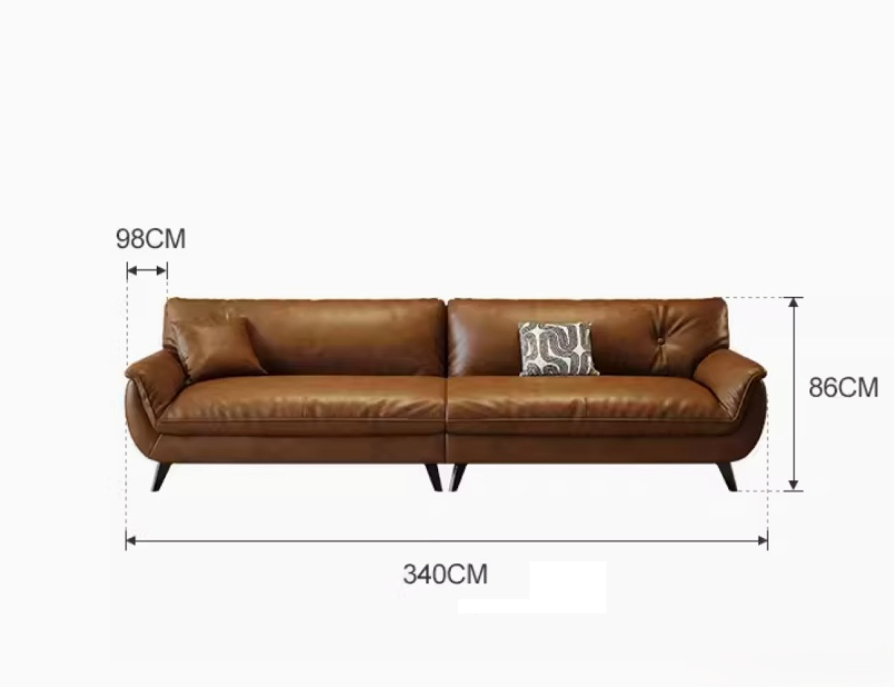 Gloss Leather Modular Sofa Set with Ottoman