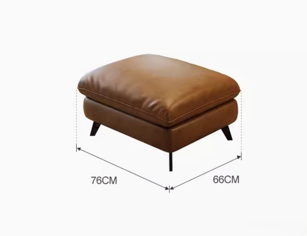 Gloss Leather Modular Sofa Set with Ottoman