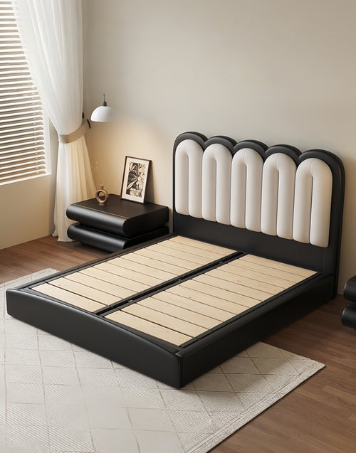 Arc Leather Upholstered Bed