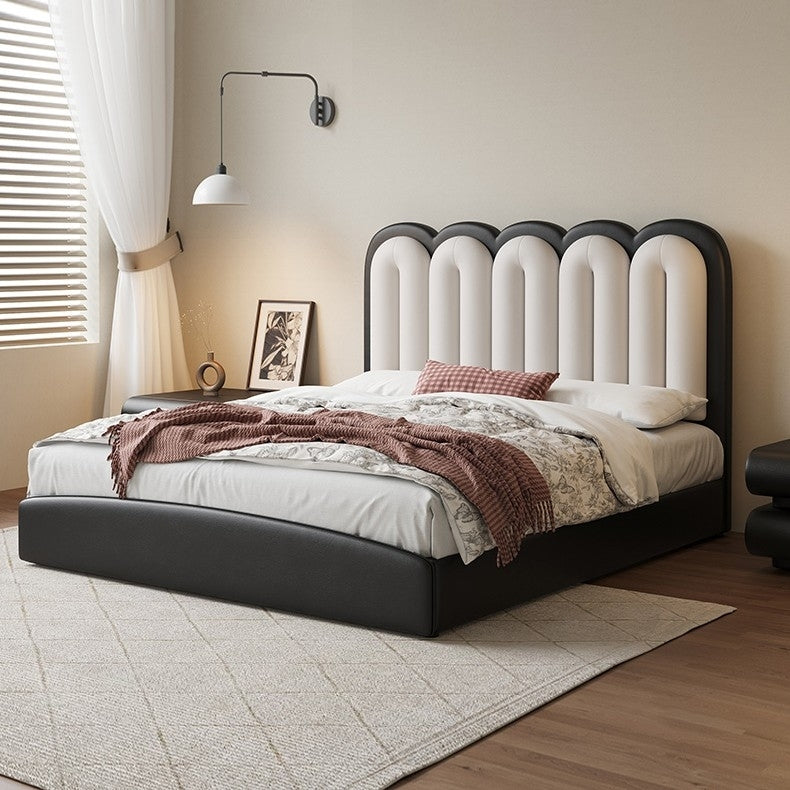 Arc Leather Upholstered Bed