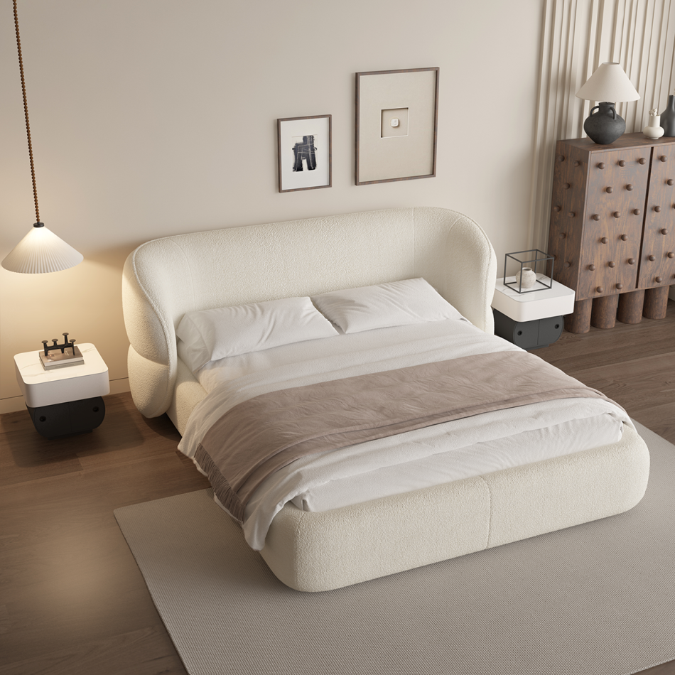 Luna Bouclé Upholstered Bed