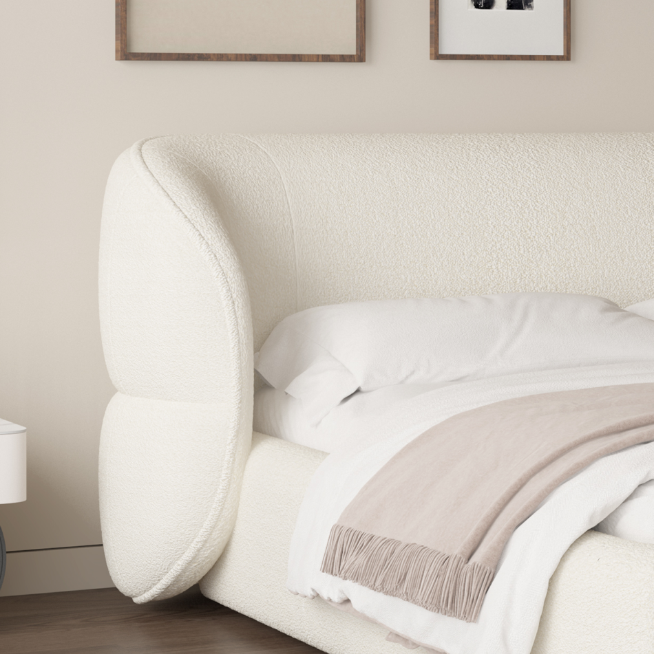 Luna Bouclé Upholstered Bed