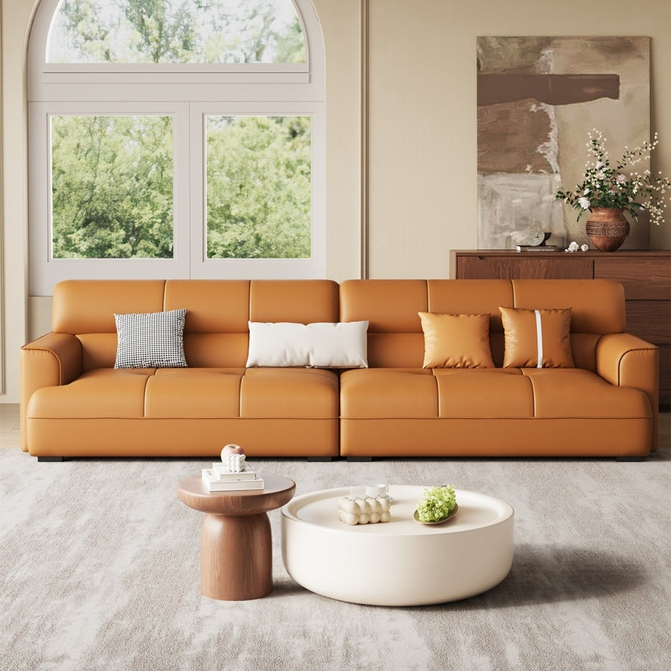 Modular Reversible Sofa Set with Pet-Safe Leather Upholstery