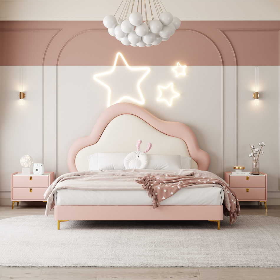 Star Princess Leather Kids Bed