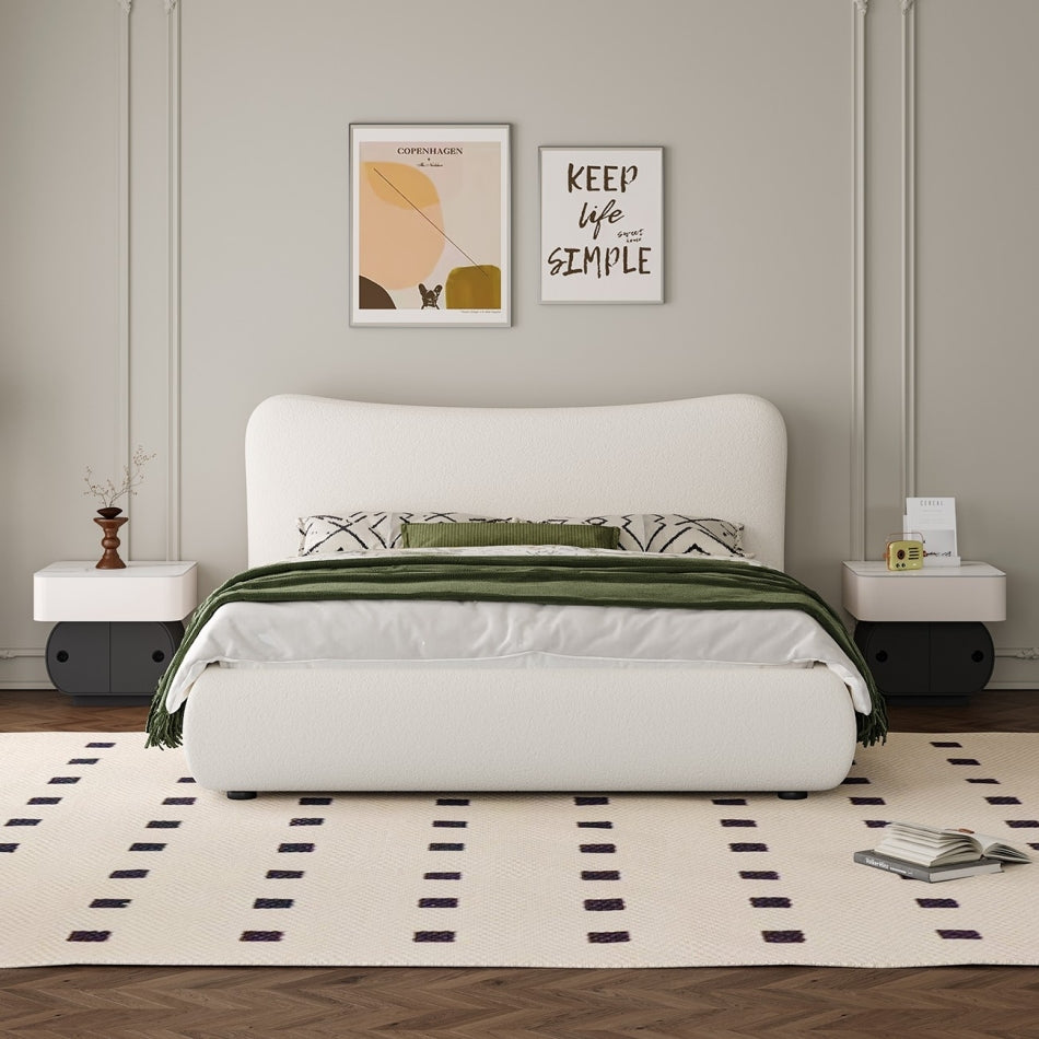 Softline Bouclé Upholstered Bed