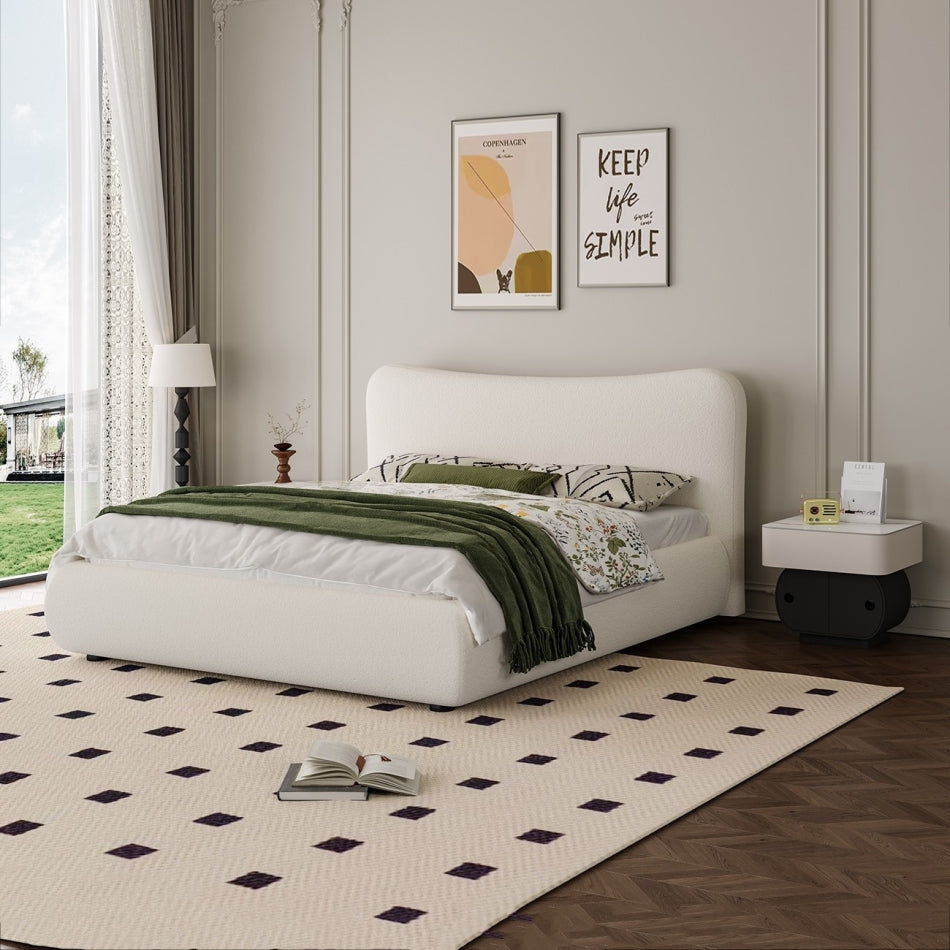 Softline Bouclé Upholstered Bed