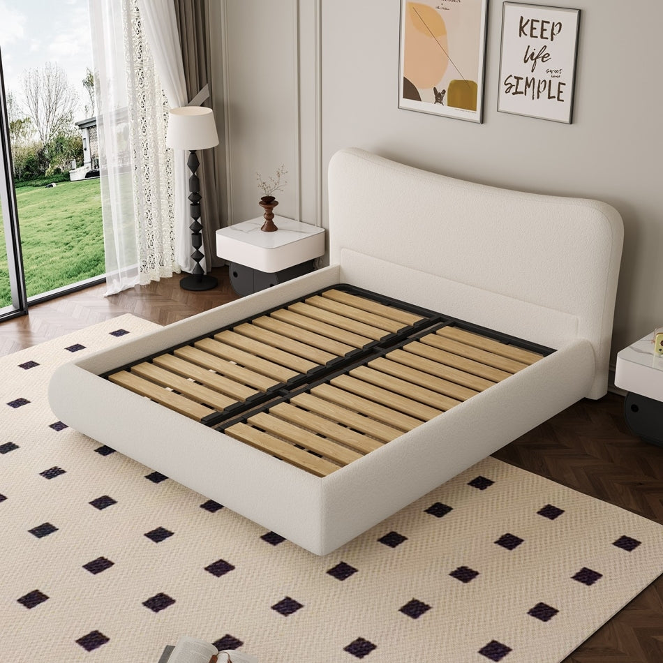 Softline Bouclé Upholstered Bed