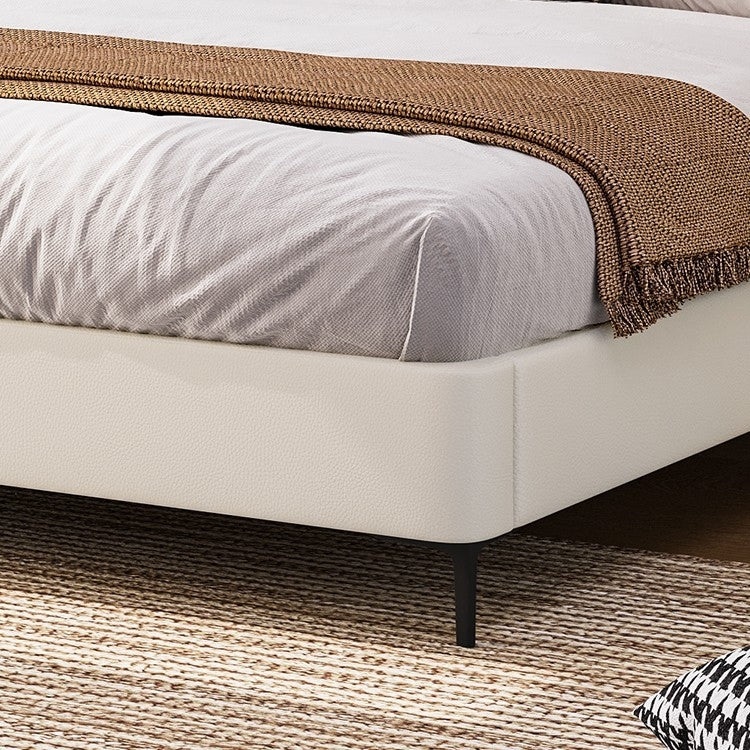 Eco-Leather Upholstered Platform Bed with Tailored Edge & Storage Options