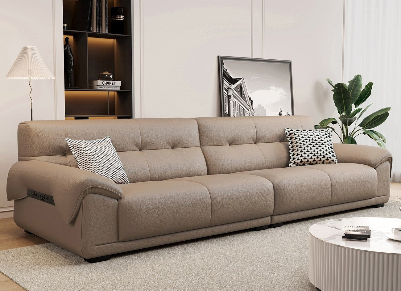 Catta Minimalist Leather Sofa