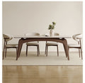 Solid Wood Dining Table with Matte White Stone Top