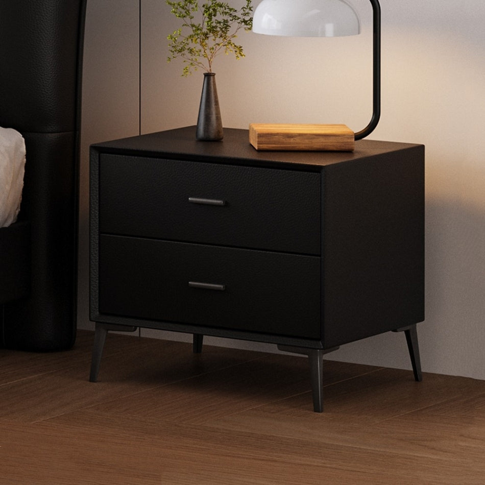 Lynx Leather-Wrapped Nightstand