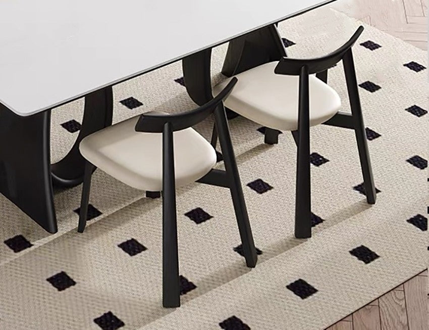 Modern Oak Dining Chair with PU Leather Upholstered Seat