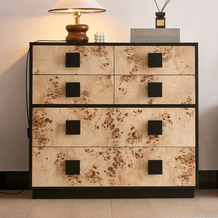 Burl Oak Accent Drawer Cabinet