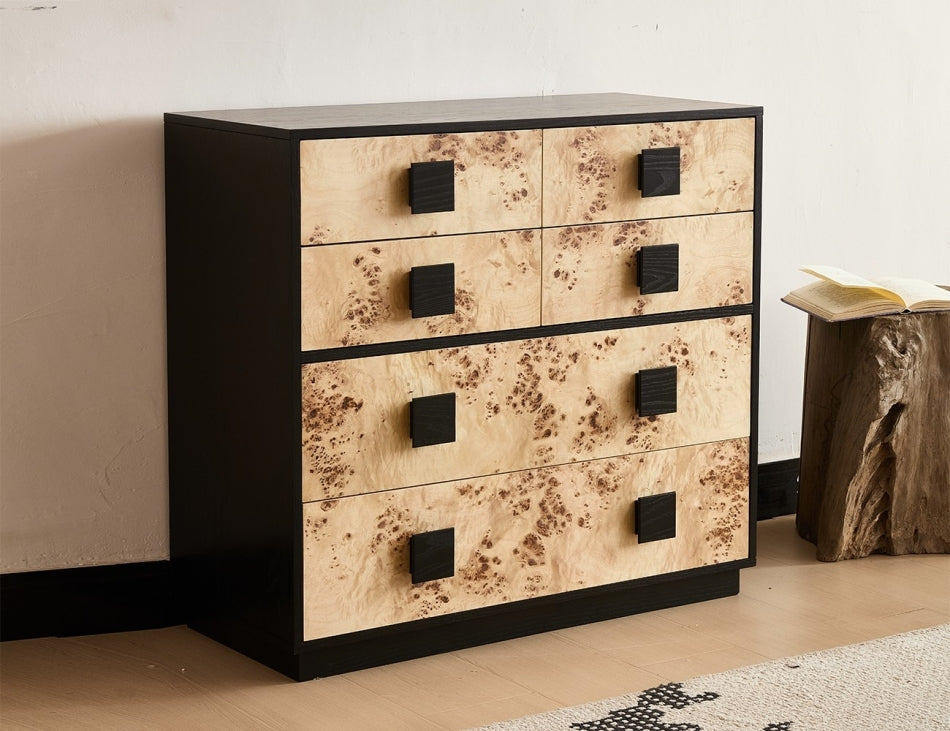 Burl Oak Accent Drawer Cabinet