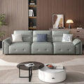 Modi Italian Minimalist Sofa with Eco-Leather & Cylindrical Steel Base