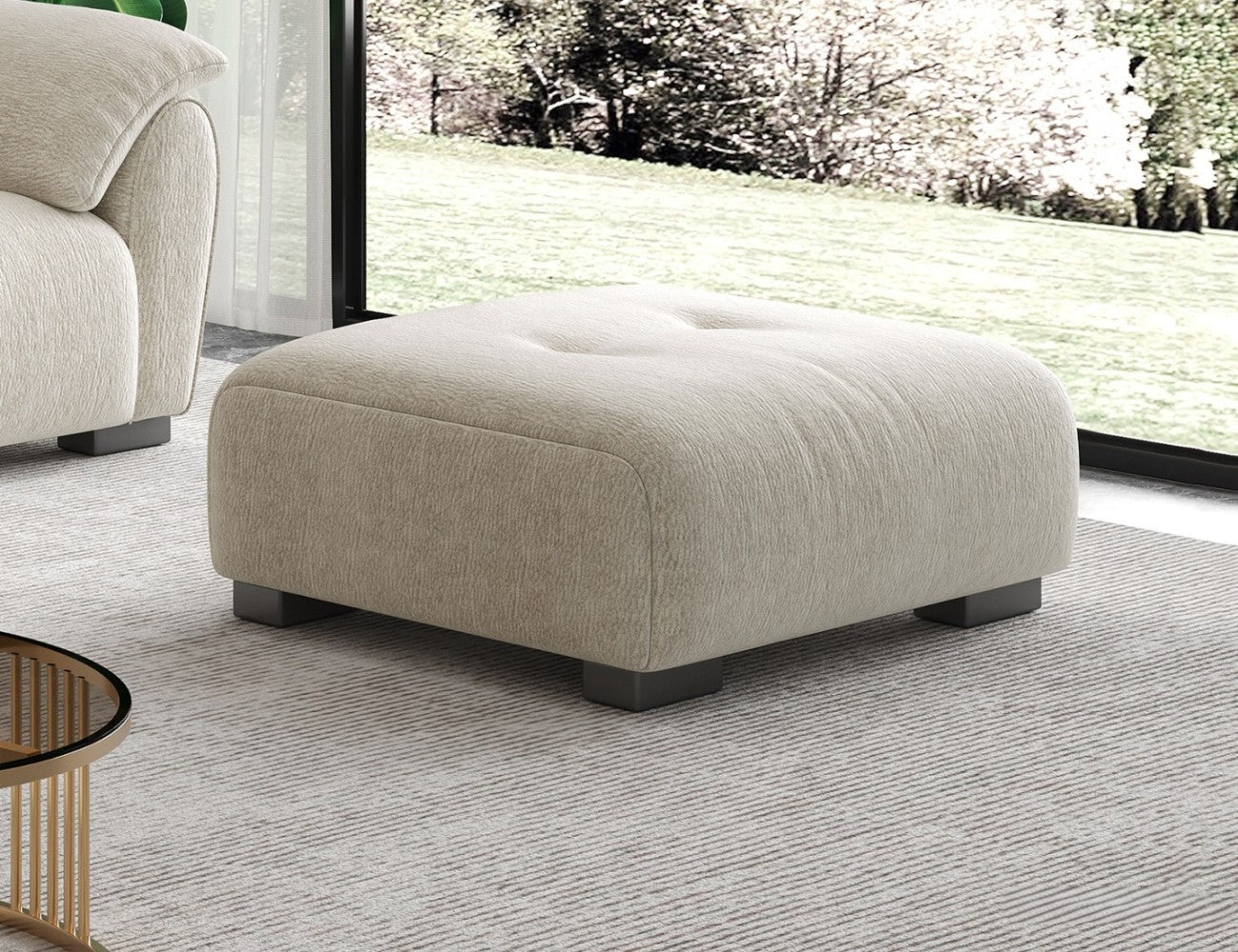 Costa Simple Chenille Alabaster Upholstery Sofa