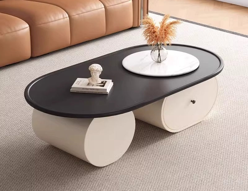 Elowen Stone-Top Oval Coffee Table