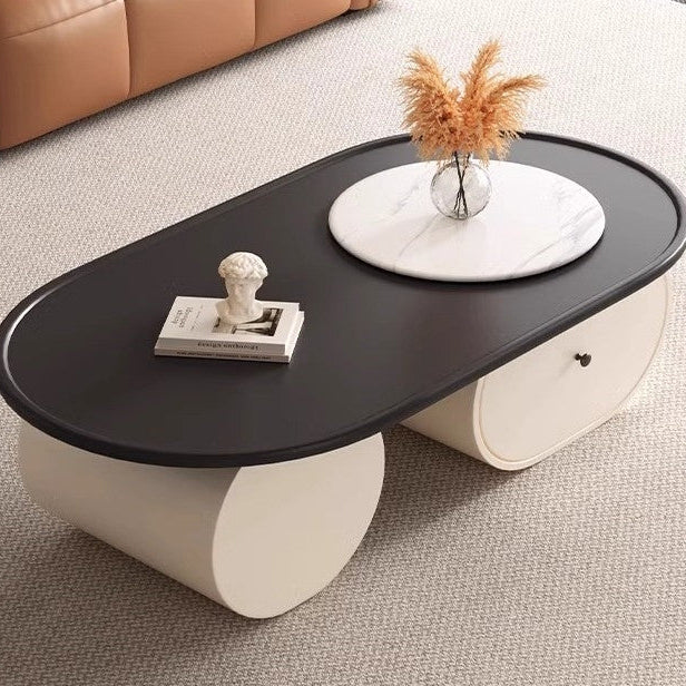 Elowen Stone-Top Oval Coffee Table