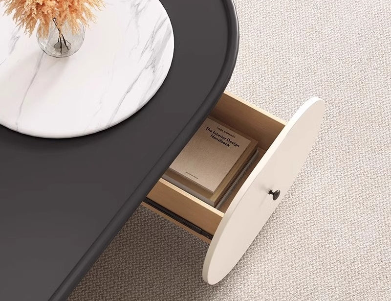 Elowen Stone-Top Oval Coffee Table