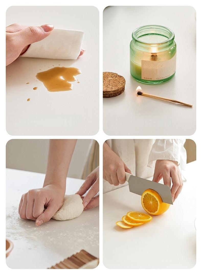 Modern White Sintered Stone Dining Table with Wood Base