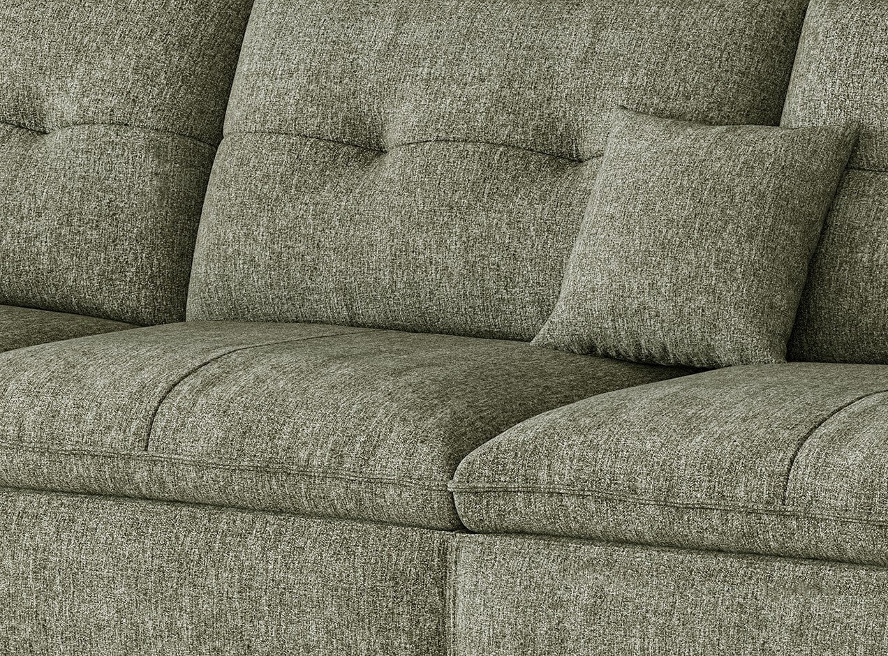 Chenille Linen Sofa with Gold-Tone Spring Support & Modular Configurations