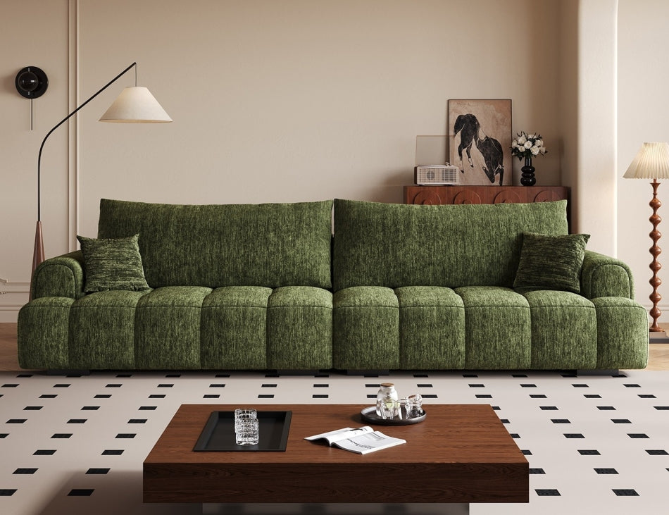 Relax & Think Modular Sofa with Down-Cotton Back & Chenille Upholstery