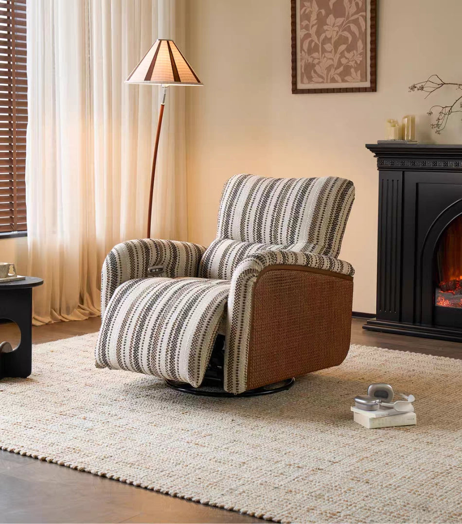 Rattan Swivel Recliner Chair