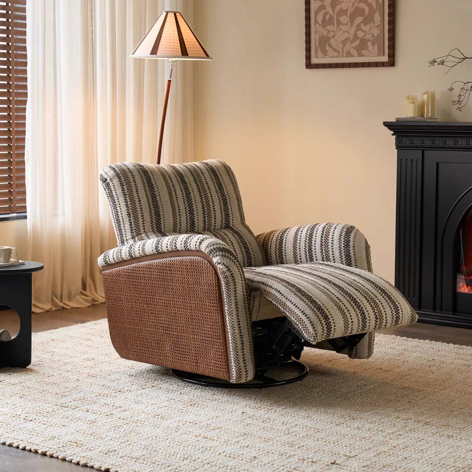 Rattan Swivel Recliner Chair