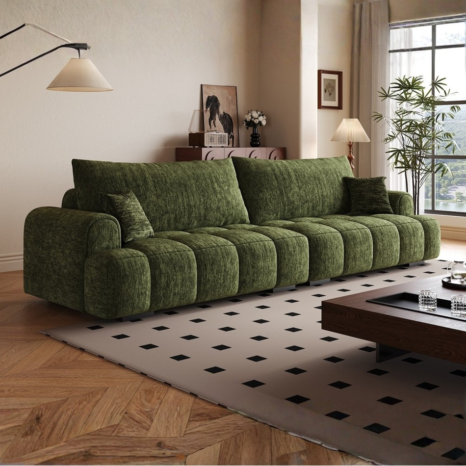 Relax & Think Modular Sofa with Down-Cotton Back & Chenille Upholstery