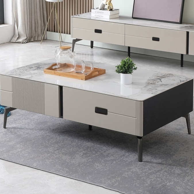 Glossy Slate Coffee Table